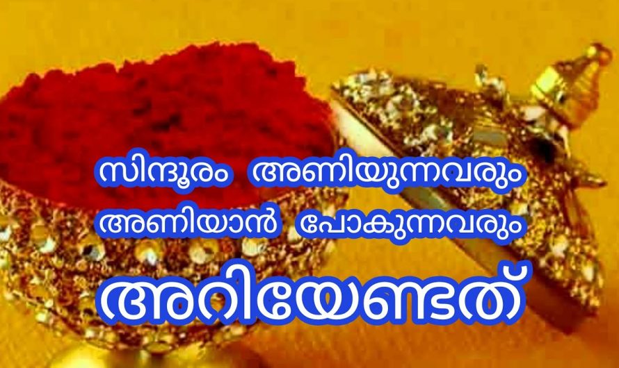 സിന്ദൂരം ശരിയായ രീതിയിൽ അണിഞ്ഞില്ലെങ്കിൽ വീട്ടിൽ പല ദോഷങ്ങളും ഉണ്ടാകും