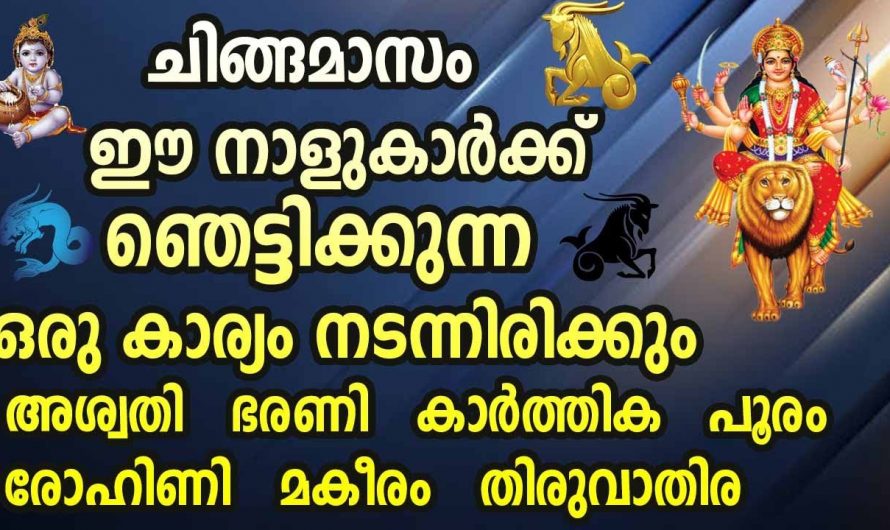 ചിങ്ങമാസത്തോടുകൂടി ഈ നാളുകാർക്ക് രാജയോഗം തന്നെ വന്നുചേരും