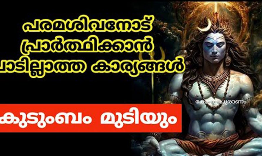 പരമശിവനോട് അറിയാതെ പോലെയും ഇങ്ങനെ പ്രാർത്ഥിക്കരുത്