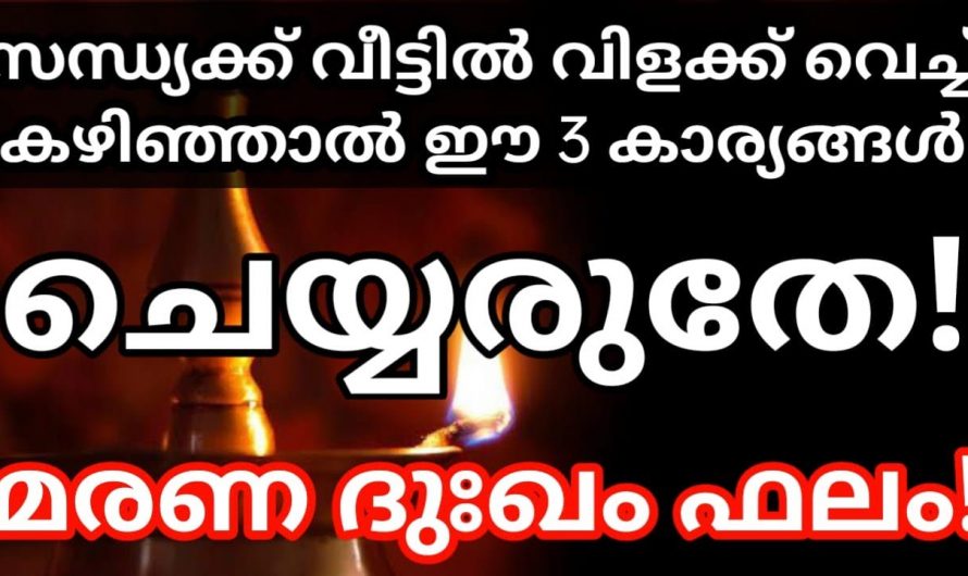 നിങ്ങളുടെ വീടുകളിൽ സന്ധ്യയ്ക്ക് വിളക്ക് കത്തിക്കുമ്പോൾ തീർച്ചയായും ചെയ്യാൻ പാടില്ലാത്ത ചില കാര്യങ്ങൾ