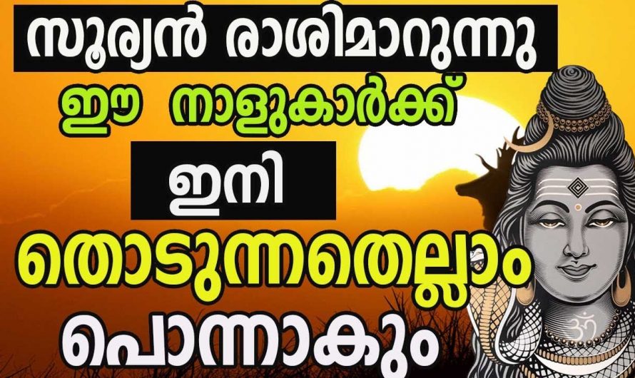 സൂര്യൻ രാശി മാറുന്നു ഇനി ഈ നക്ഷത്രക്കാർക്ക് രാജയോഗം ആരംഭം