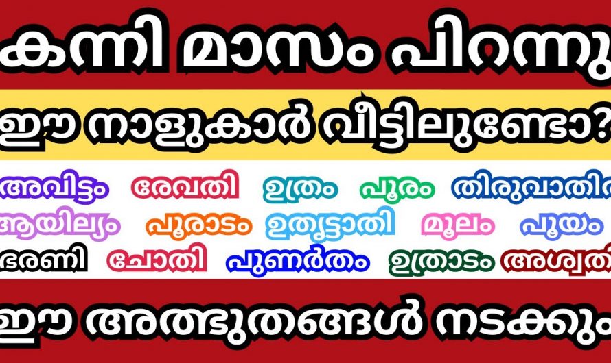 ഇത് കന്നി മാസമാണ് ഈ നക്ഷത്രക്കാർ വീട്ടിലുണ്ടോ, എങ്കിൽ സൂക്ഷിക്കുക.