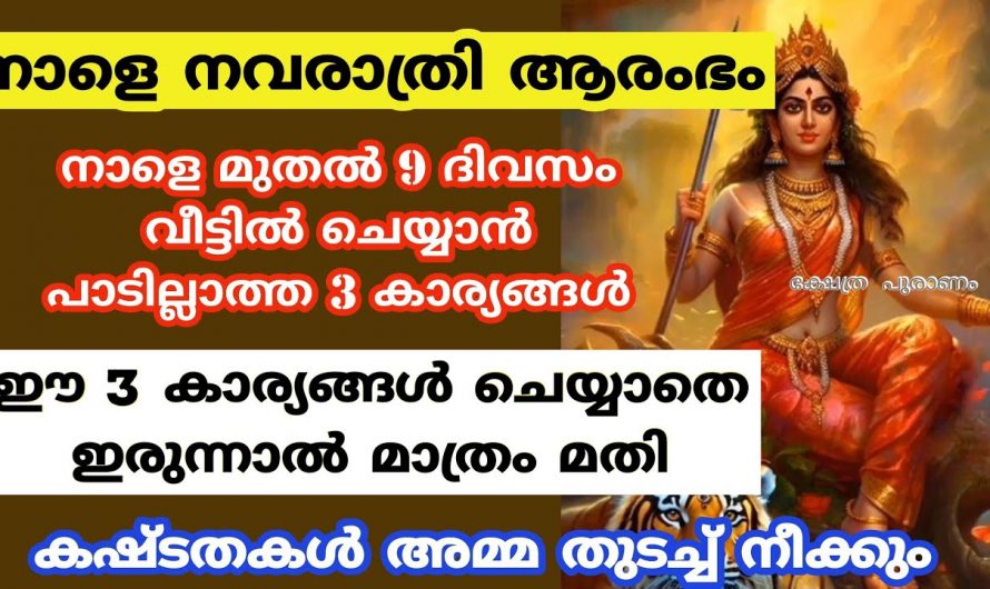 നവരാത്രിയുടെ തുടക്കത്തിൽ ഈ പറയുന്ന ദിവസങ്ങൾ തീർച്ചയായും ഈ തെറ്റുകൾ ചെയ്യരുത്