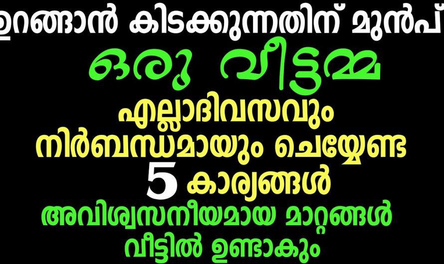 നിങ്ങളുടെ കുടുംബത്തിലെ ഉയർച്ചയ്ക്ക് സമാധാനത്തിന് ഇതുമാത്രം ചെയ്തു നോക്കൂ