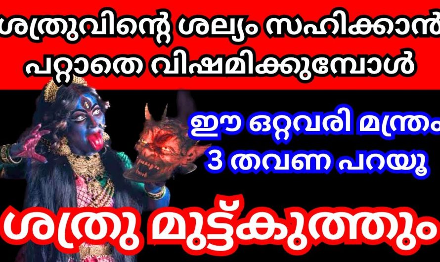 ജീവിതത്തിലെ ശത്രു ദോഷം ഇല്ലാതാക്കാൻ ഈ ഒരു മന്ത്രം ജപിച്ചാൽ മതി