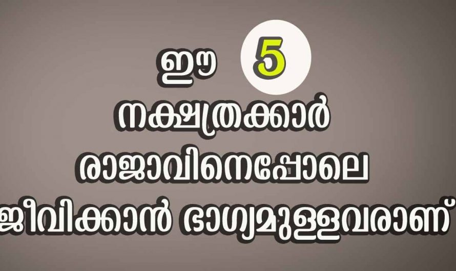 ഇനി ഈ നക്ഷത്രക്കാർക്ക് രാജയോഗമാണ് അത്തരം ചില നക്ഷത്രക്കാർ