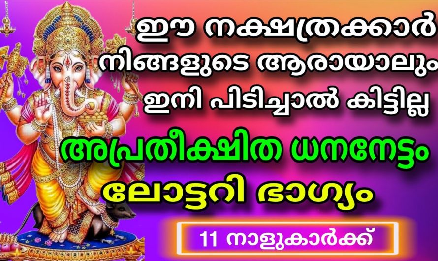 നിങ്ങൾ ഈ 11 നക്ഷത്രക്കാരിൽ ഒരാളാണോ എന്നാൽ തീർച്ചയായും നിങ്ങൾ ഭാഗ്യവാന്മാർ