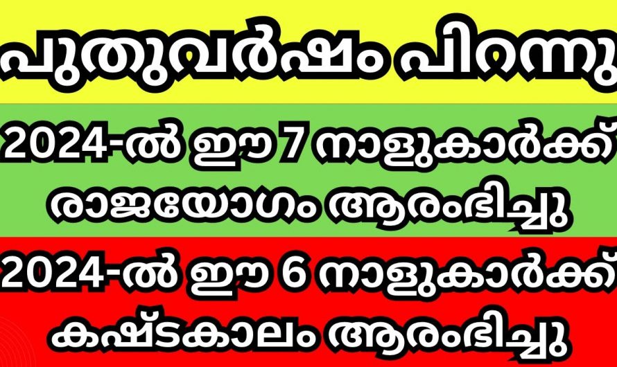 ഒരു പുതുവർഷം കൂടി ഇറക്കാൻ പോകുന്നു ചില നക്ഷത്രക്കാർക്ക് ഉണ്ടാക്കാൻ പോകുന്ന ഗുണങ്ങളും ദോഷങ്ങളും