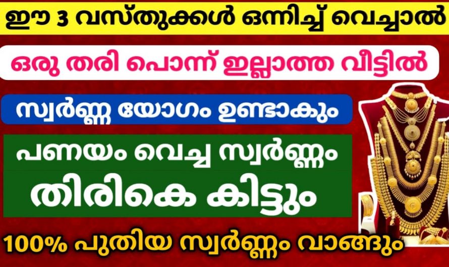 നിങ്ങളുടെ വീട്ടിൽ ഒരു തരി പോലും സ്വർണം ഇല്ലാത്തവരാണോ എന്നാൽ തീർച്ചയായും ഈ ഒരു അദ്ധ്യായം കാണേണ്ടതാണ്