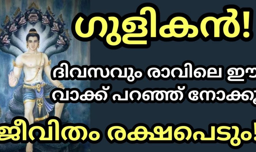 ഗുളികൻ ആരാണെന്ന് അറിയാമോ? രാവിലെ ഈ വാക്കു പറഞ്ഞ് എഴുന്നേറ്റാൽ ജീവിതം രക്ഷപ്പെട്ടു.