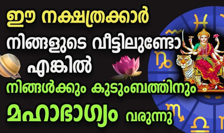 ഈ നക്ഷത്രക്കാർ നിങ്ങളുടെ വീട്ടിൽ ഉണ്ടോ? നിങ്ങളുടെ മഹാഭാഗ്യമാണ് ഇവർ.