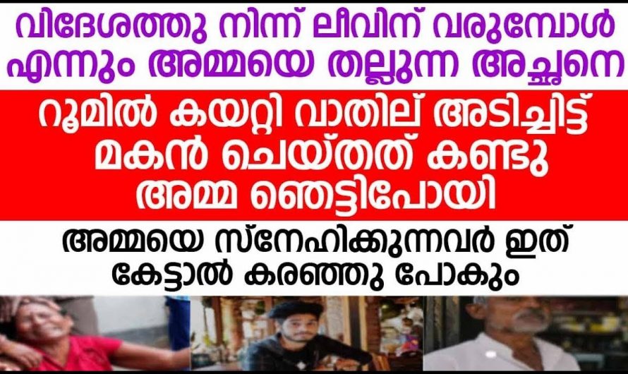 അമ്മയെ എപ്പോഴും തല്ലുക മാത്രം ചെയ്യുന്ന അച്ഛനോട് മറുപടിയുമായി മകൻ. ഇതുപോലെ ആകണം മക്കൾ.