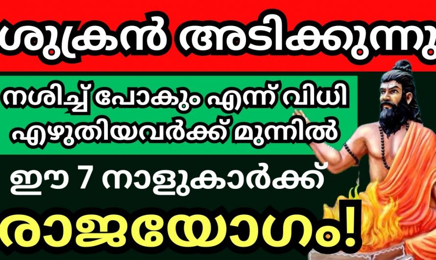 ഈ നക്ഷത്രക്കാരുടെ ജീവിതത്തിൽ ശുക്രൻ അടിച്ചിരിക്കുന്നു. ഇനി തൊട്ടതെല്ലാം പൊന്നാകും .